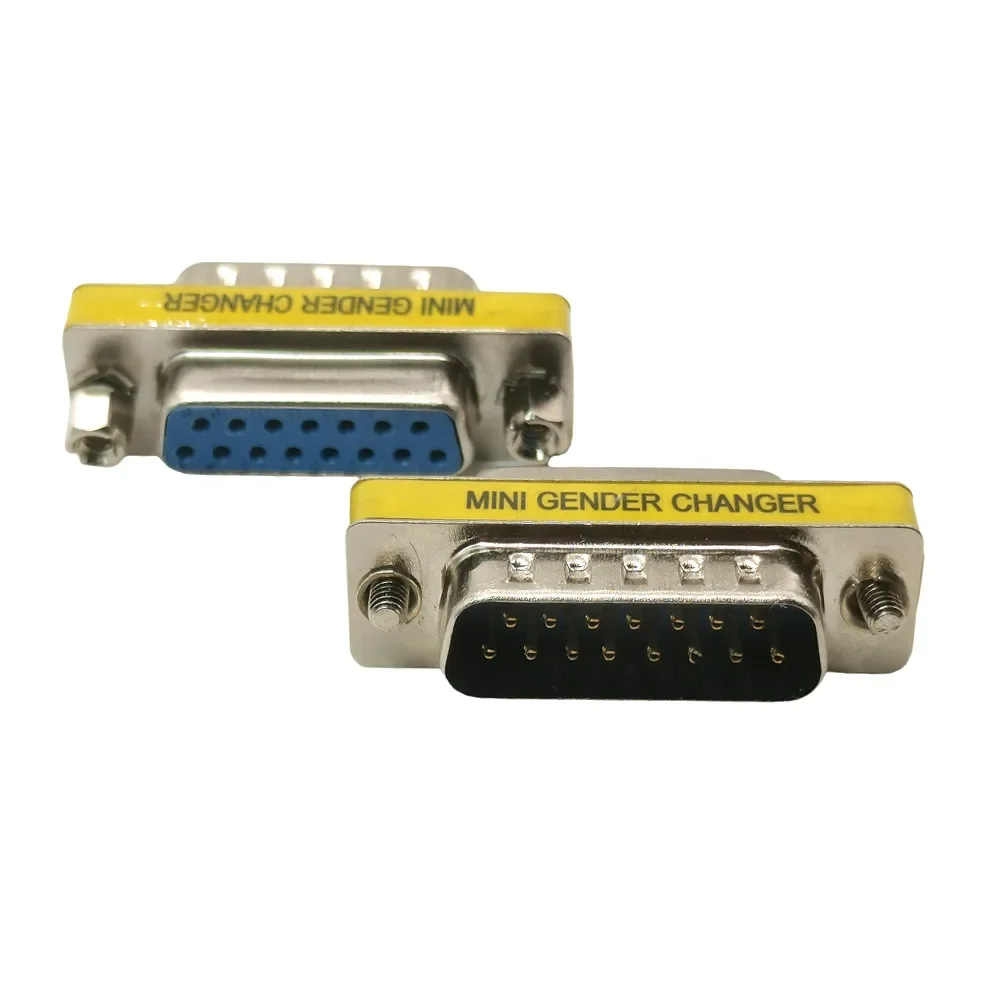1pc DB15 15pin 2 ROW Female To Male Serial Port CONNECTOR D-Sub COM CONNECTORS 15p Mini Gender Changer Adapter