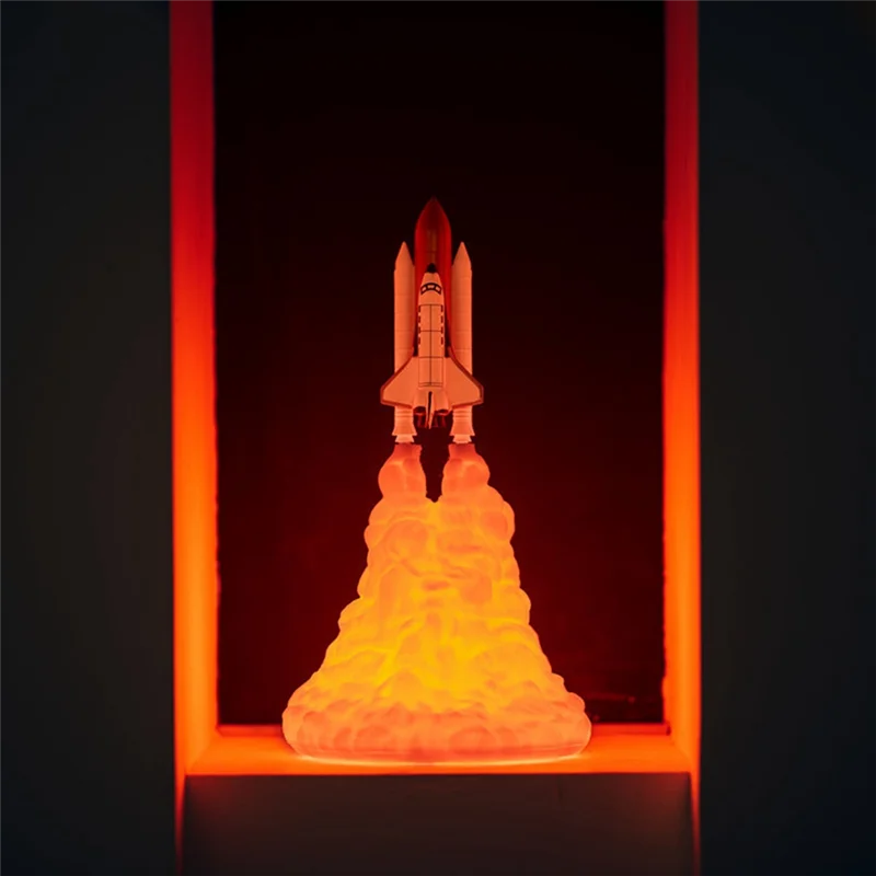 

ABAG 3D печатный космический корабль настольная лампа прикроватная лампа светодиодный ночник Рождественский подарок для любителей авиации