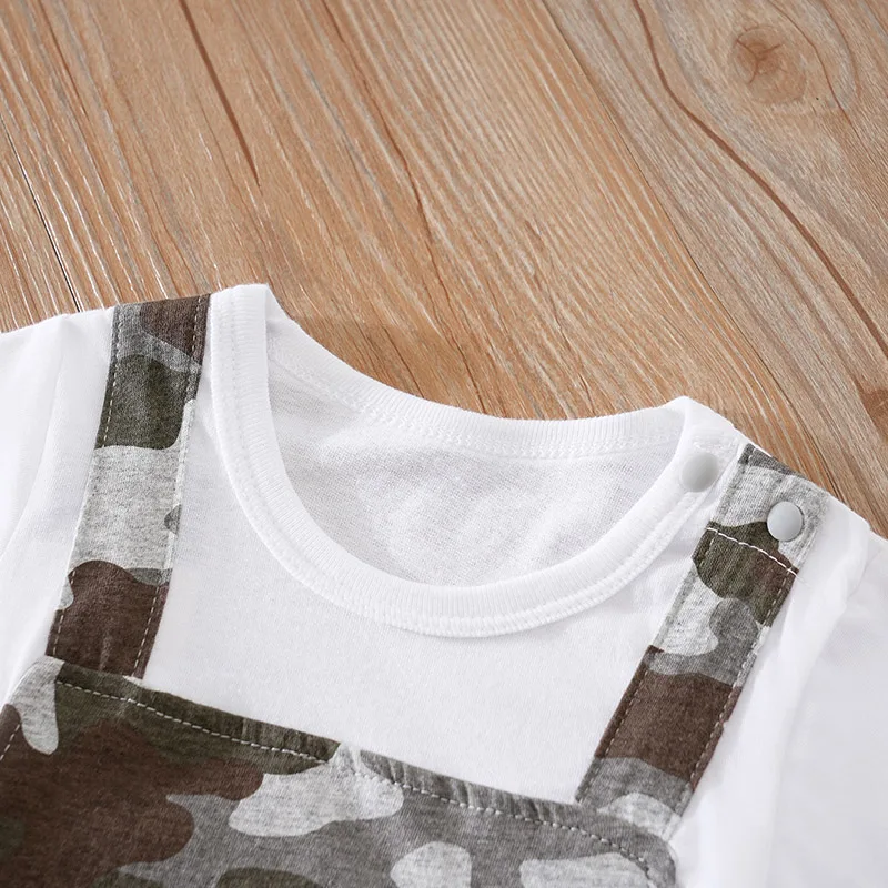 Newborn Baby boy Clothes camouflage printing Jumpsuit cotton Summer Short Sleeve Romper Infant Toddler Pajamas One Piece Outfit