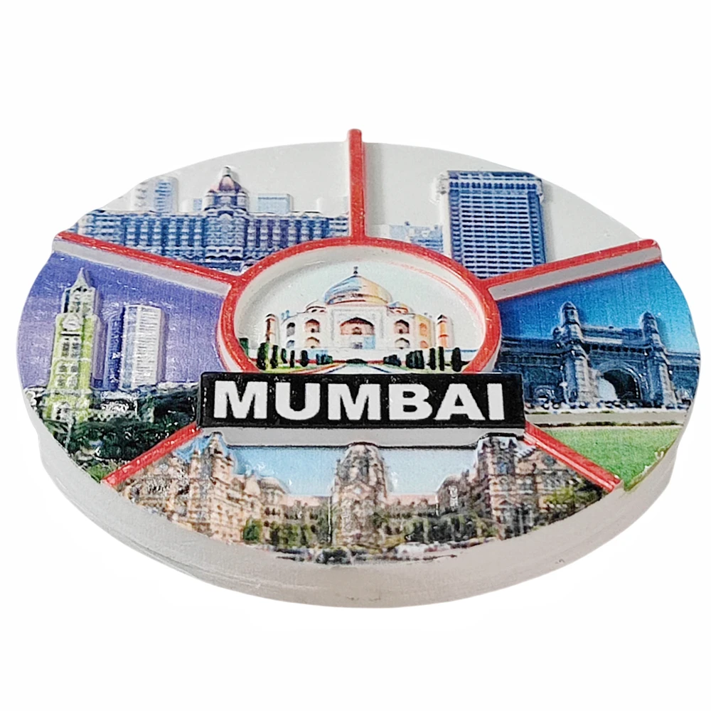 ثلاثية الأبعاد مومباي الهند مغناطيس الثلاجة هدية تذكارية الراتنج الثلاجة المغناطيسي ملصق جمع ديكور المنزل #3