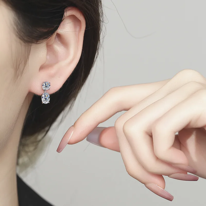 

Элегантные серьги-гвоздики JH 8-9 мм из стерлингового серебра 925 пробы с изысканным муассанитом D VVS1