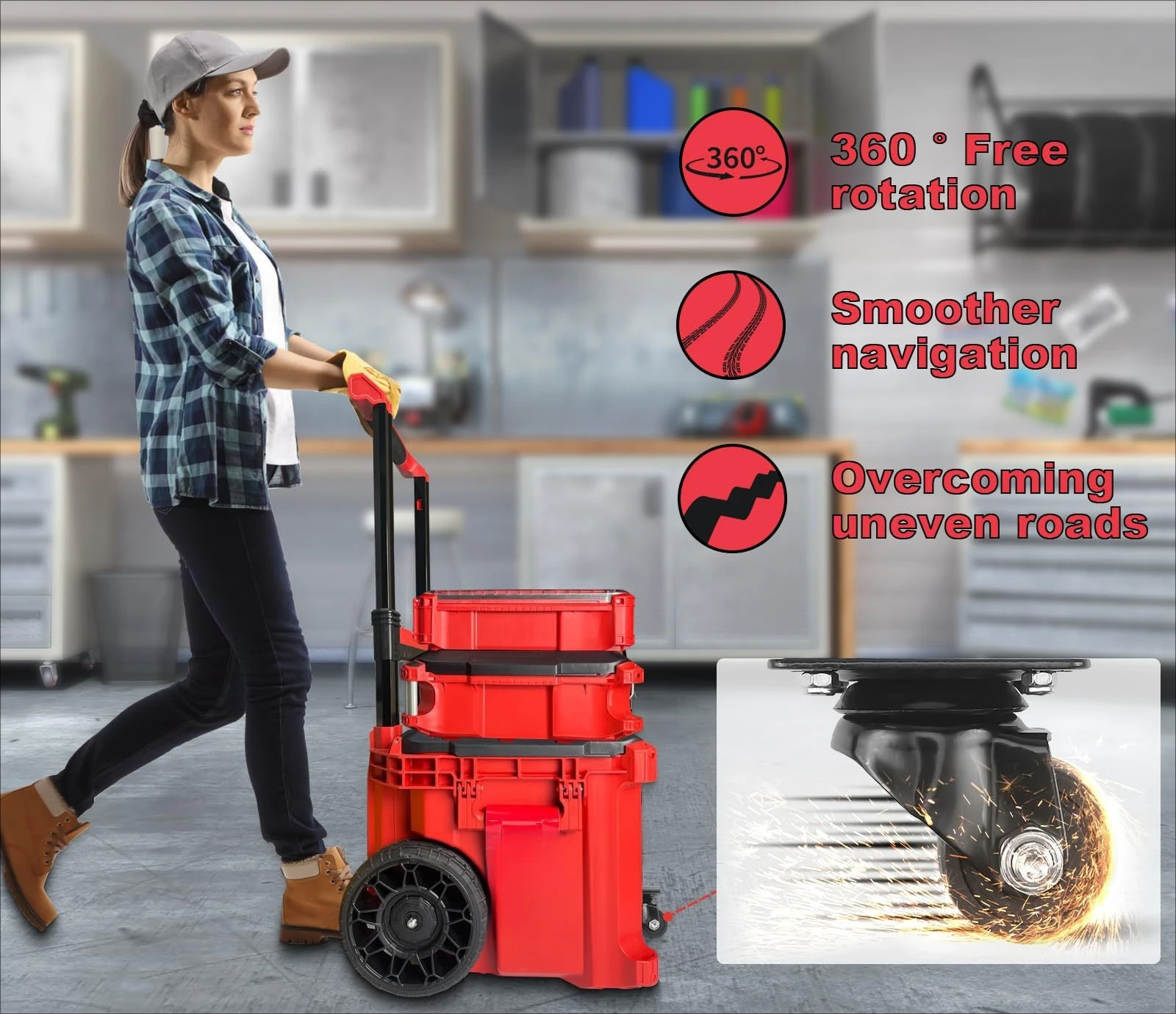 Steel Structure Front Wheel Caster Kit Fits Rolling Toolbox Toolbox Accessories