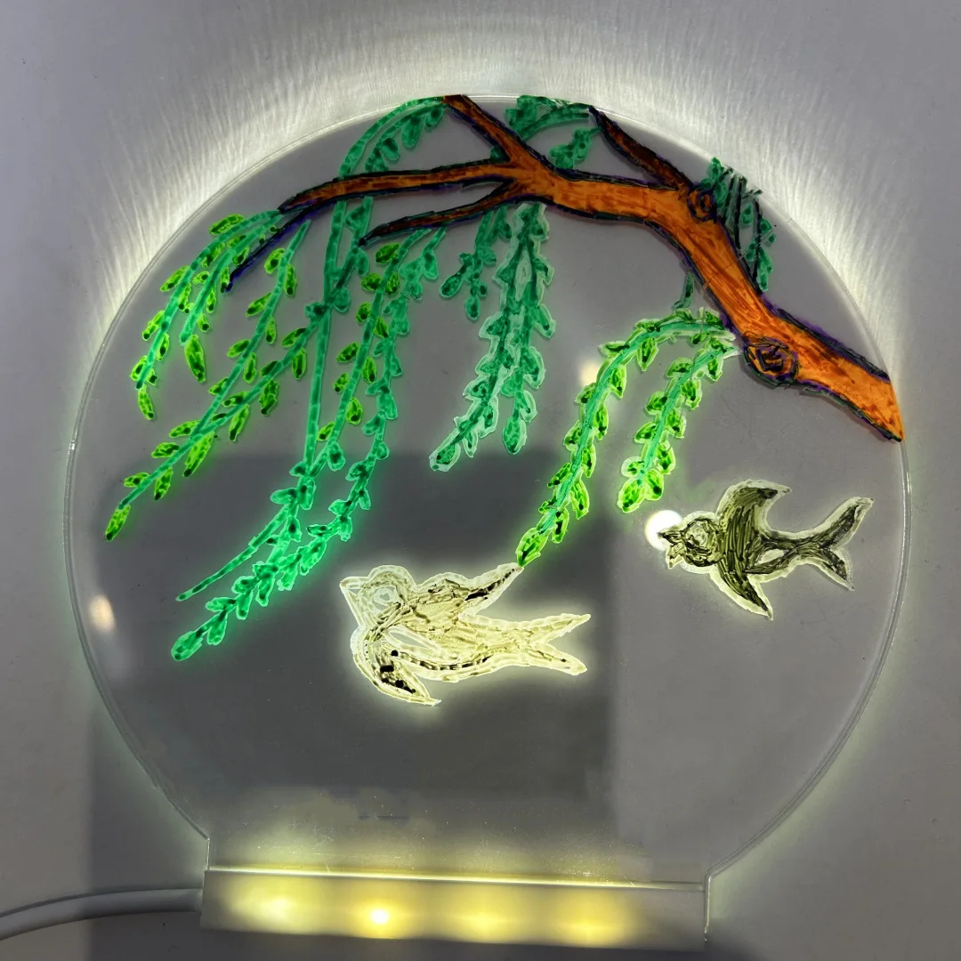 Drawing board DIY children's luminous handmade toy writing board dust-free handwriting board blackboard material LED