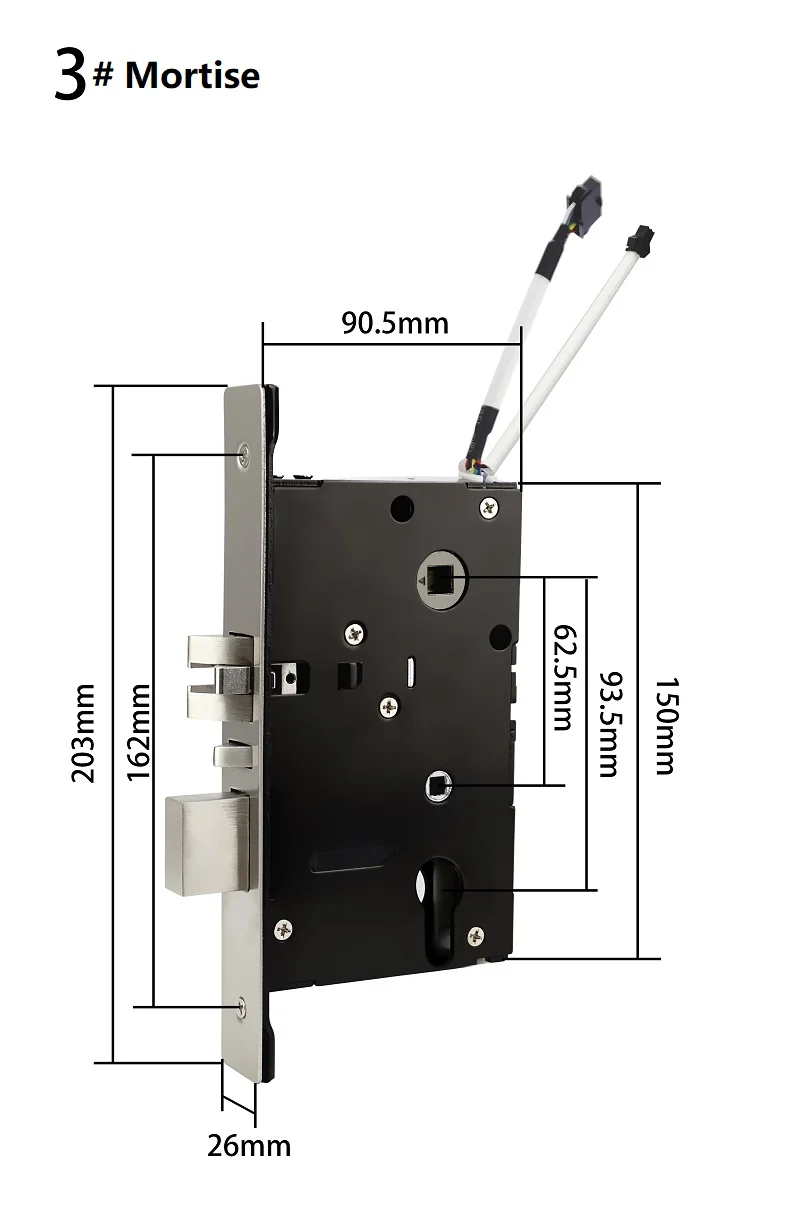 Separate Handle Door Lock Set Hotel Door-Mortise Zinc Alloy Electronic RF Id Card Induction Unlock Smart Home Lock Safety Silver