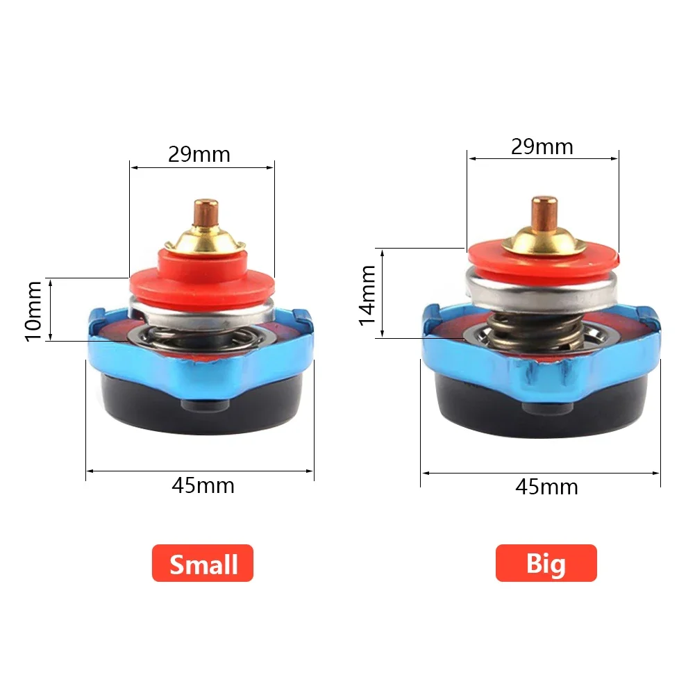 Car Motorcycle Styling D1 Spec Thermo Radiator Cap Tank Cover Water Temperature Gauge with Utility Safe 0.9 Bar/ 1.1 Bar/1.3 Bar