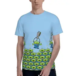 Personality Cartoon Toy Story Aliens T Shirt Men Short Sleeves All-Over Print T-shirt Graphic Tee Graphic Tshirt