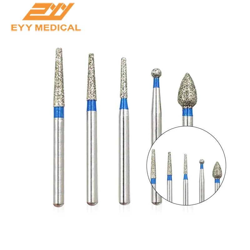 

EYY Dental 10pcs/Pack Diamond Burs Drill for High Speed Handpiece Air Turbine Dia 1.6mm Dentist Polishing Burs Drill Tools