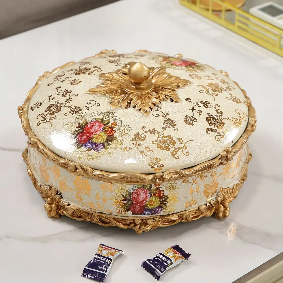 

DSA household fruit plate set light luxury high-end household living room coffee table fruit plate paper towel melon seed candy