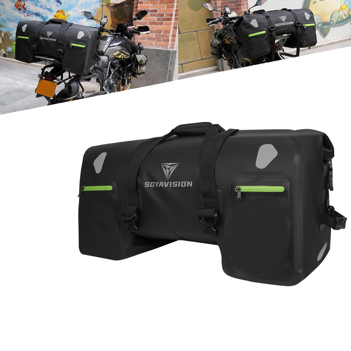 Waterdichte Motorfiets Achterbank Tas Reisbagage Tas 20L 80L 100L Motorfiets Powersports Staart Tas Fietstassen Rijden Helm Tas