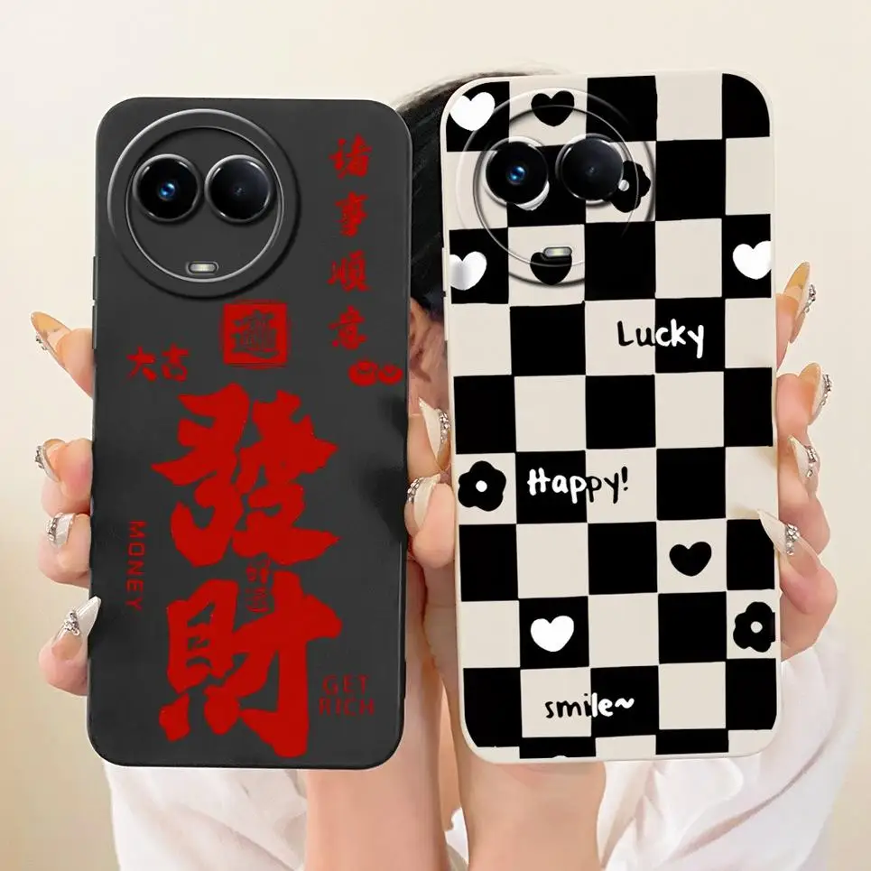 Эстетический модный чехол с рисунком пары в виде сердца для Realme V50 V50s, чехлы Realme 11 11X 5G RMX3780, матовый силиконовый чехол для телефона