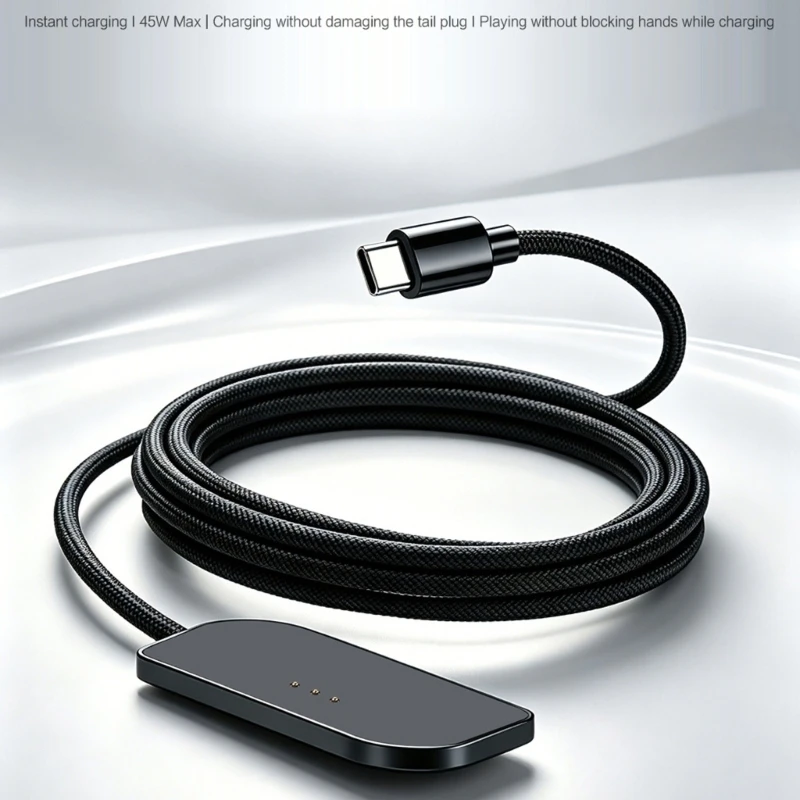 Flexible Charging Cable with Silicone Sheath, Source End, and Three-Contact Head for Supported Tablets K1KF