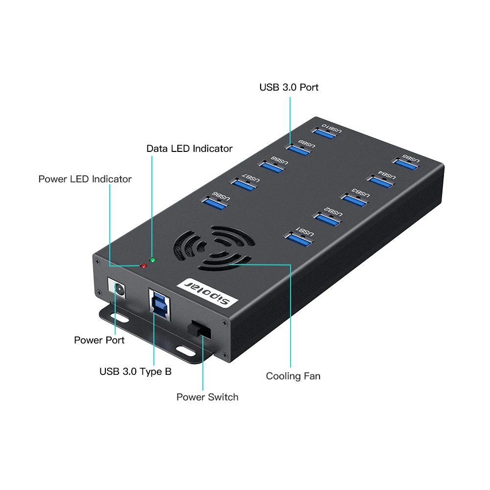 Imagem -02 - Porta de Carregamento Usb 3.0 e Sincronização de Dados Carregador para Iphone Ipad Samsung Telefones Android Tablets 2.1a 10 Portas Sipolar-a423