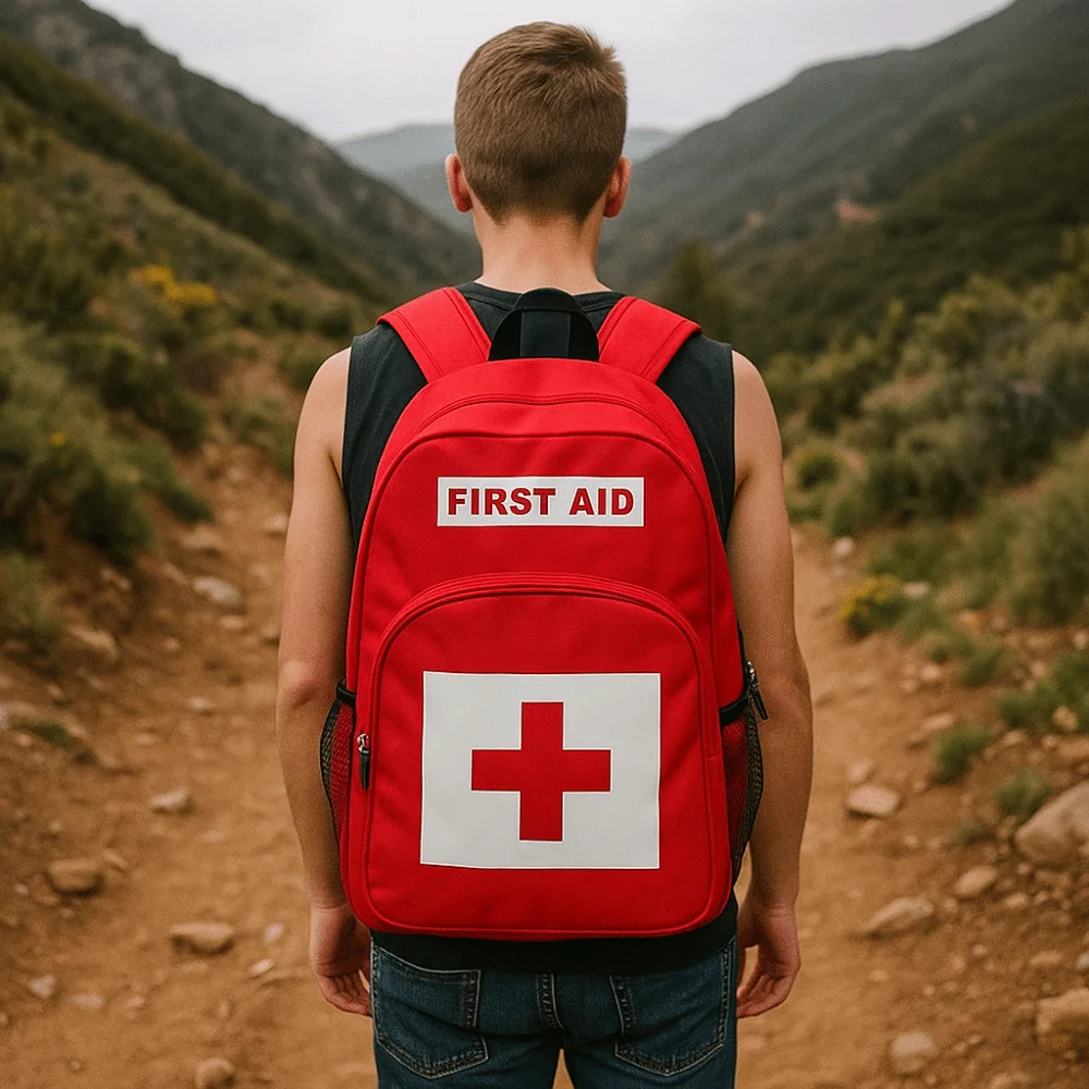 

Empty Emergency Medicine Backpack Large Capacity Red Outdoor Rescue Bags Durable Multi-Pocket First Responder Trauma Bags