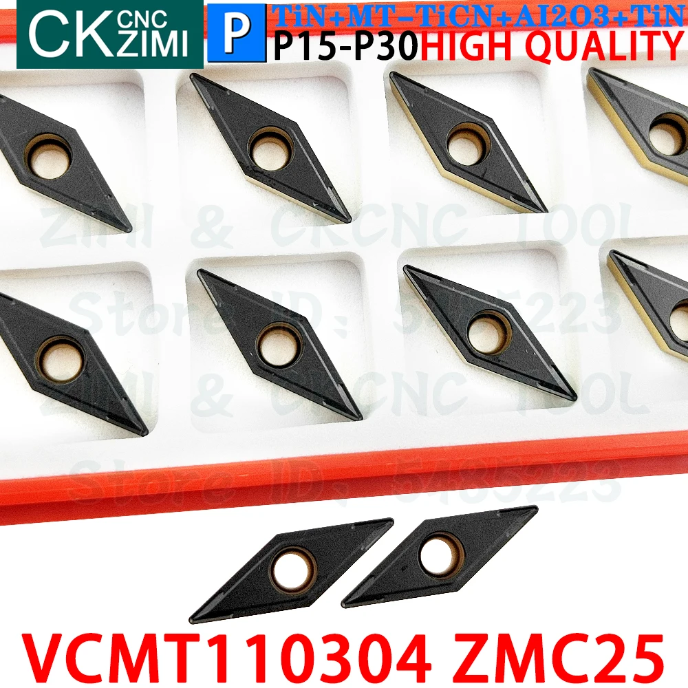 VCMT110304 ZMC25 VCMT 110304 ZMC25 Carbide Inserts External Internal Turning Inserts Tools CNC Tungsten Metal Lathe Cutter Tools