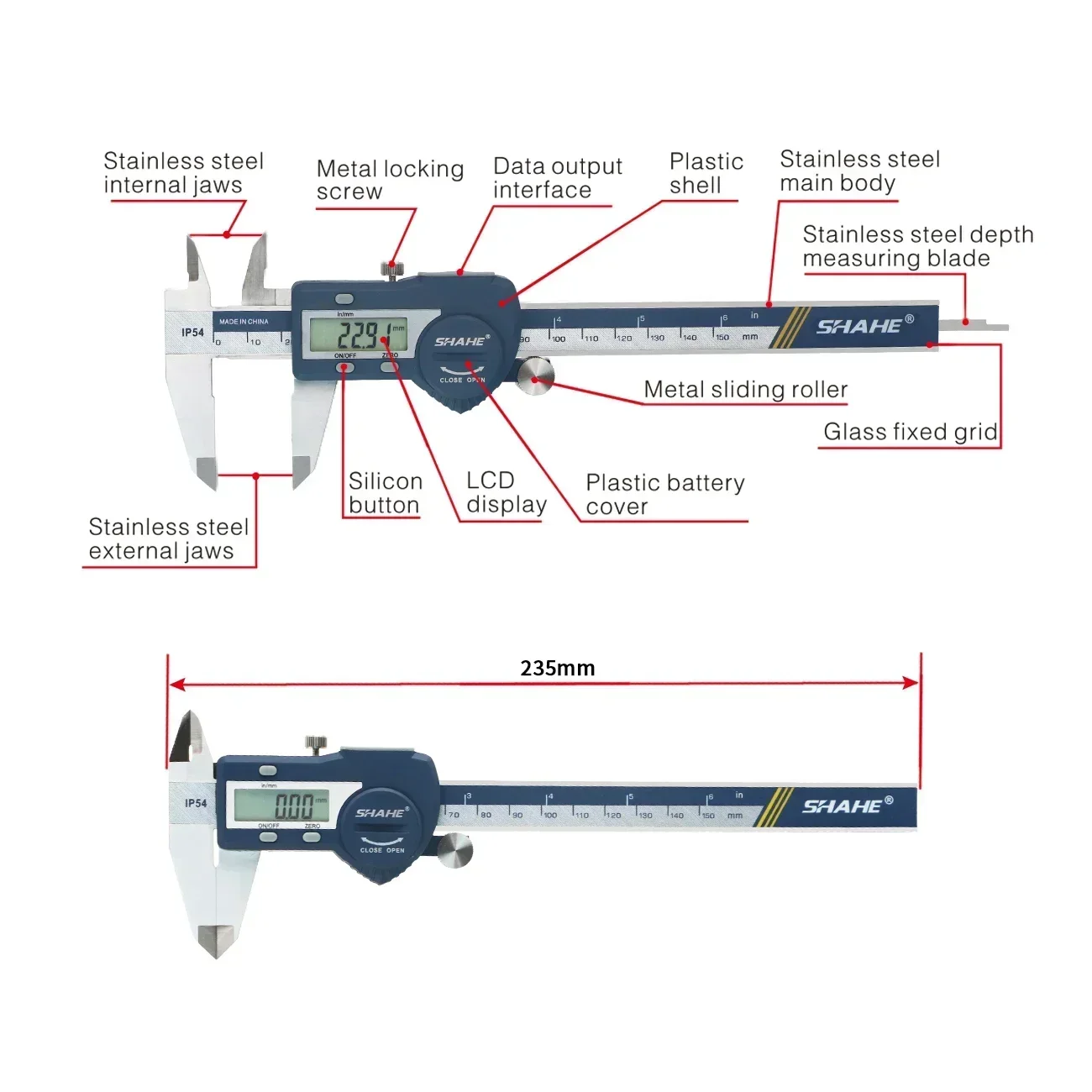 IP54 Waterproof 150 mm Electronic Vernier Caliper Micrometer Electronic Caliper Stainless Steel Messschieber Paquimetro Digital