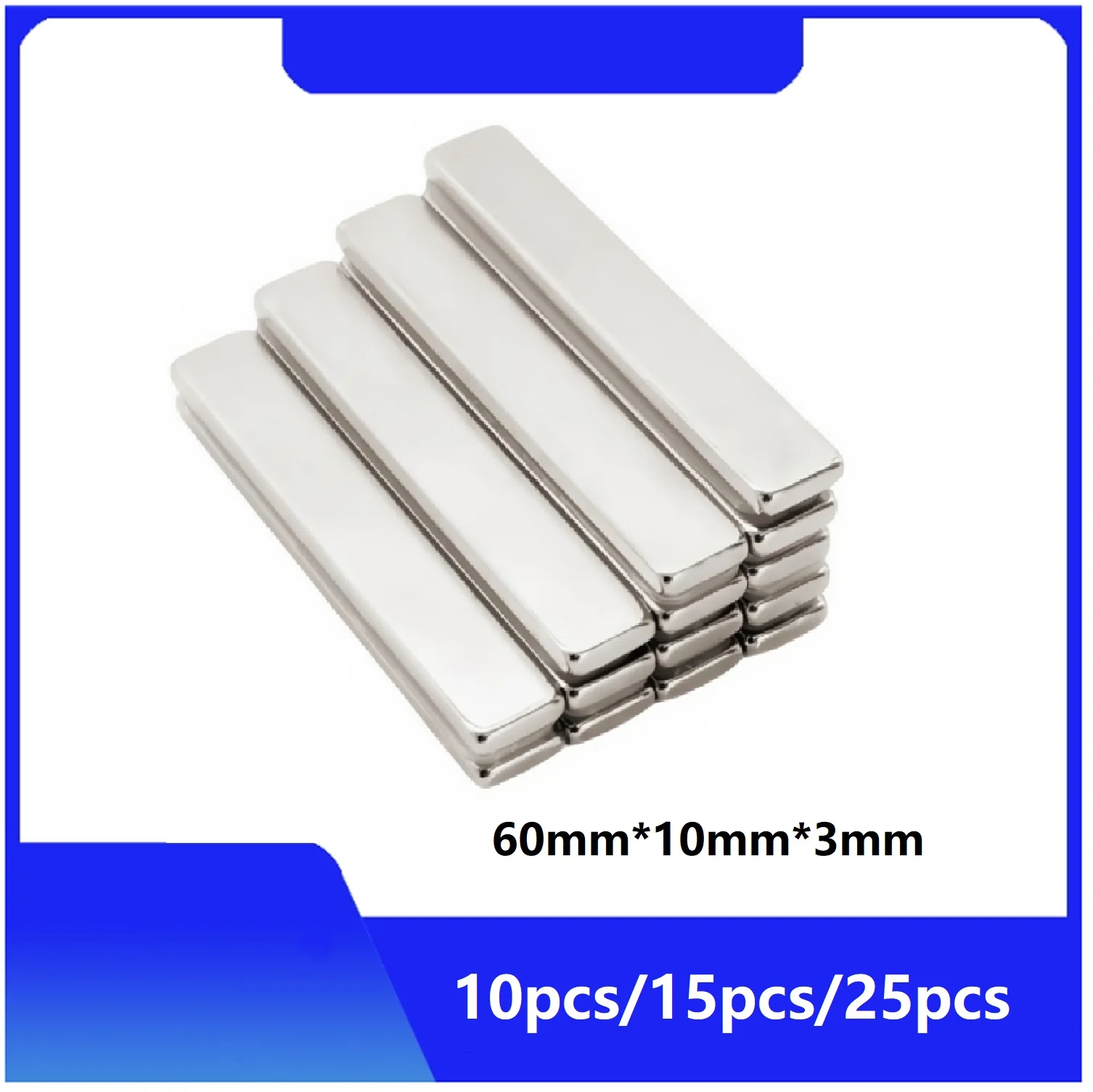 10-25pcs 60x10x3 Magnets Bar, Rectangular Magnets For Office And Tool Storage, Storage Magnet, Map Magnet, Drawer Closing Magnet