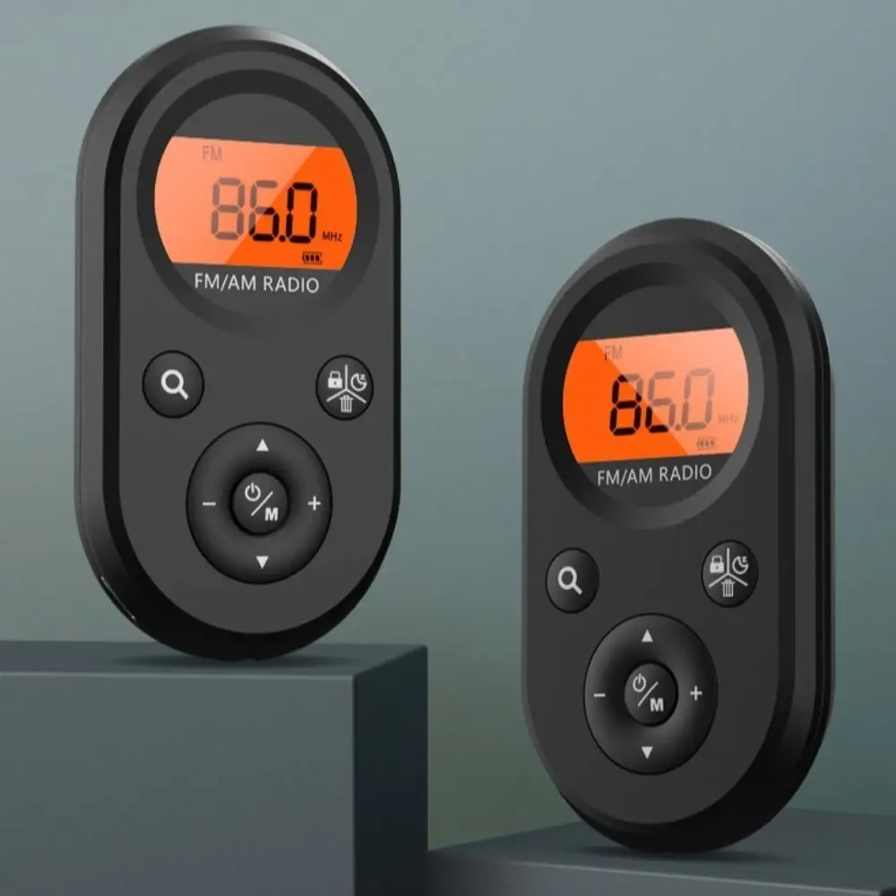 Mini Personal Pocket Radio Best Reception Stereo Earphone Rechargeable AM/FM Radio Digital Trans Long Battery Life