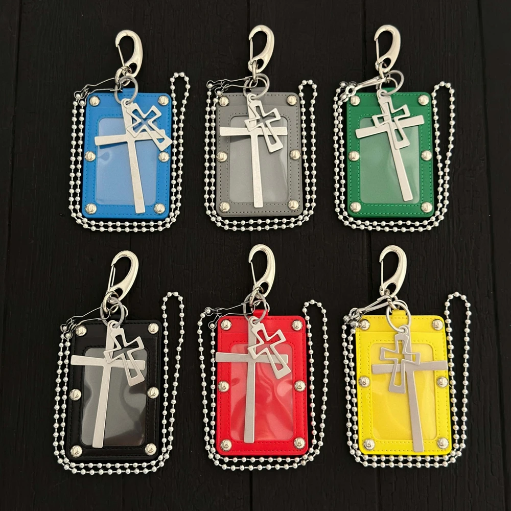 Multi Element Rivet Card Bag Cross Waist Ornament Retro Bag Pendant Y2k Subculture Necklace Accessory Access Card Storage
