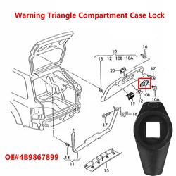 1X For AUDI A4 A6 Avant B6 C5 Warning Triangle Compartment Case Lock Rear Trunk Safety Lock Auto Luggage Retainer Clip 4B9867899