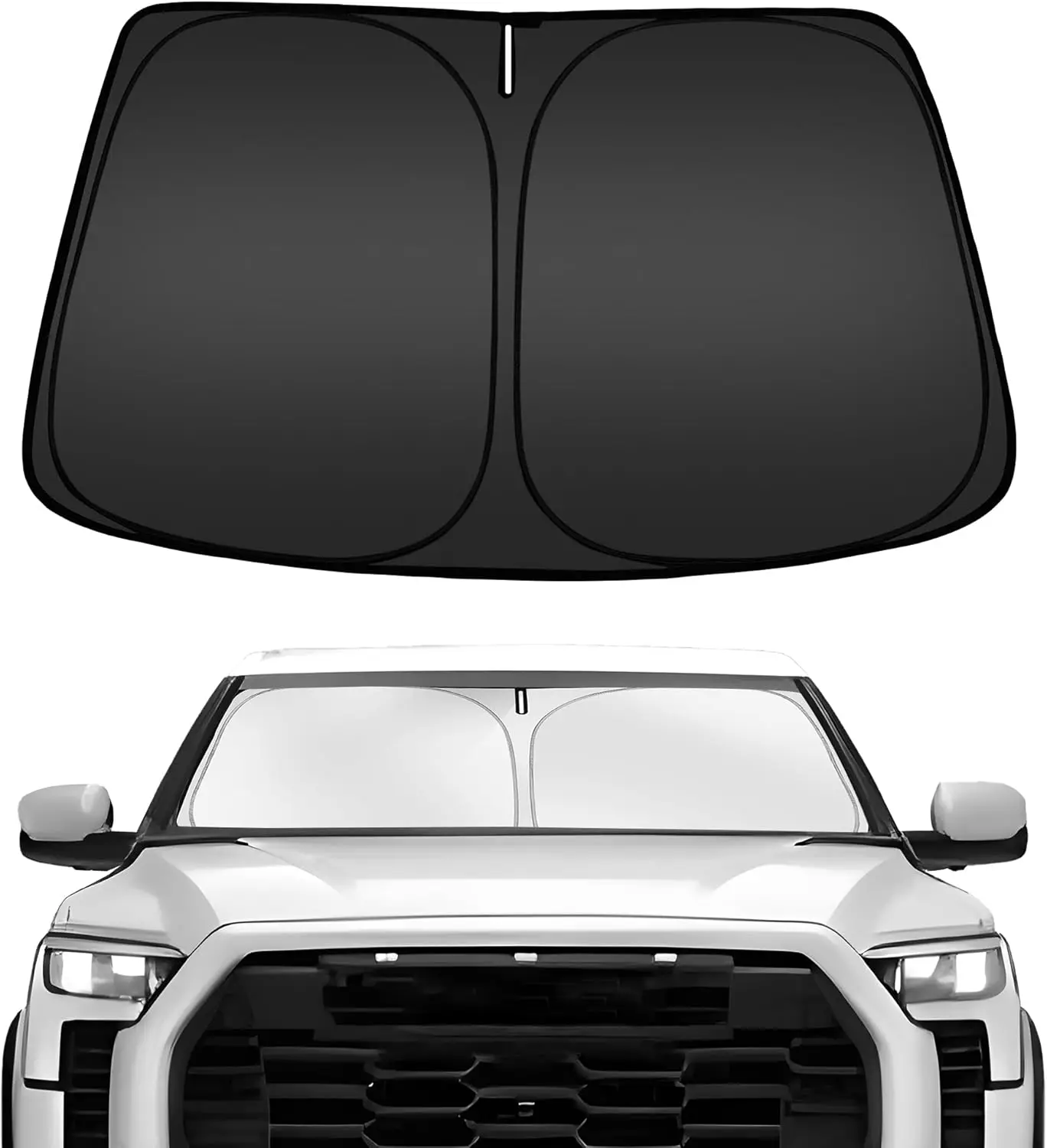 

Custom Fit Foldable Sunshade for Toyota Tundra 2022-2026 Models, Blocks UV Rays to Keep Car Cooler