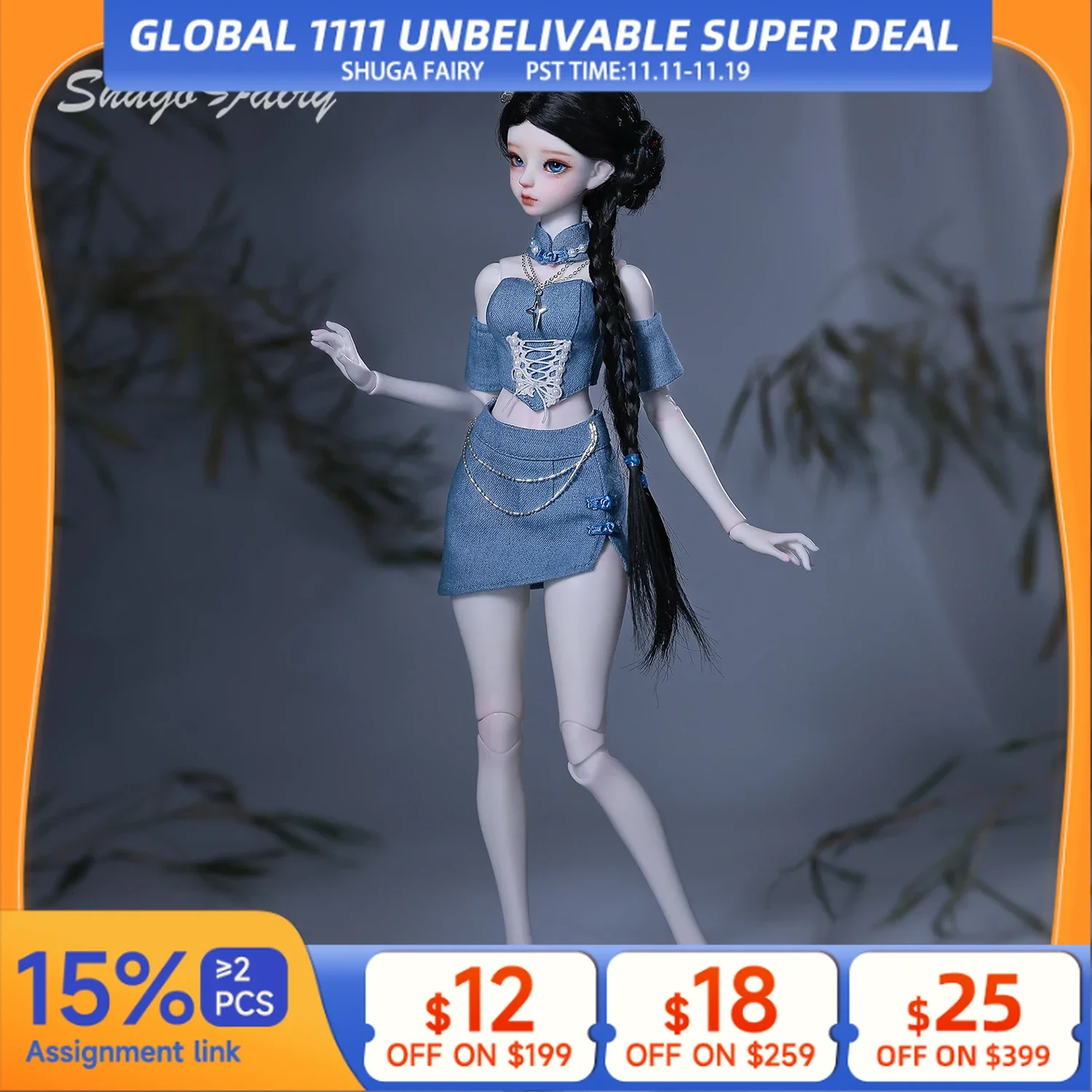 

ShugaFairy Faina E 1/4 ручной работы BJD - Wuxia Lolita Disciple полный набор Y2K боевые искусства сестра Коллекционная раскладная кукла