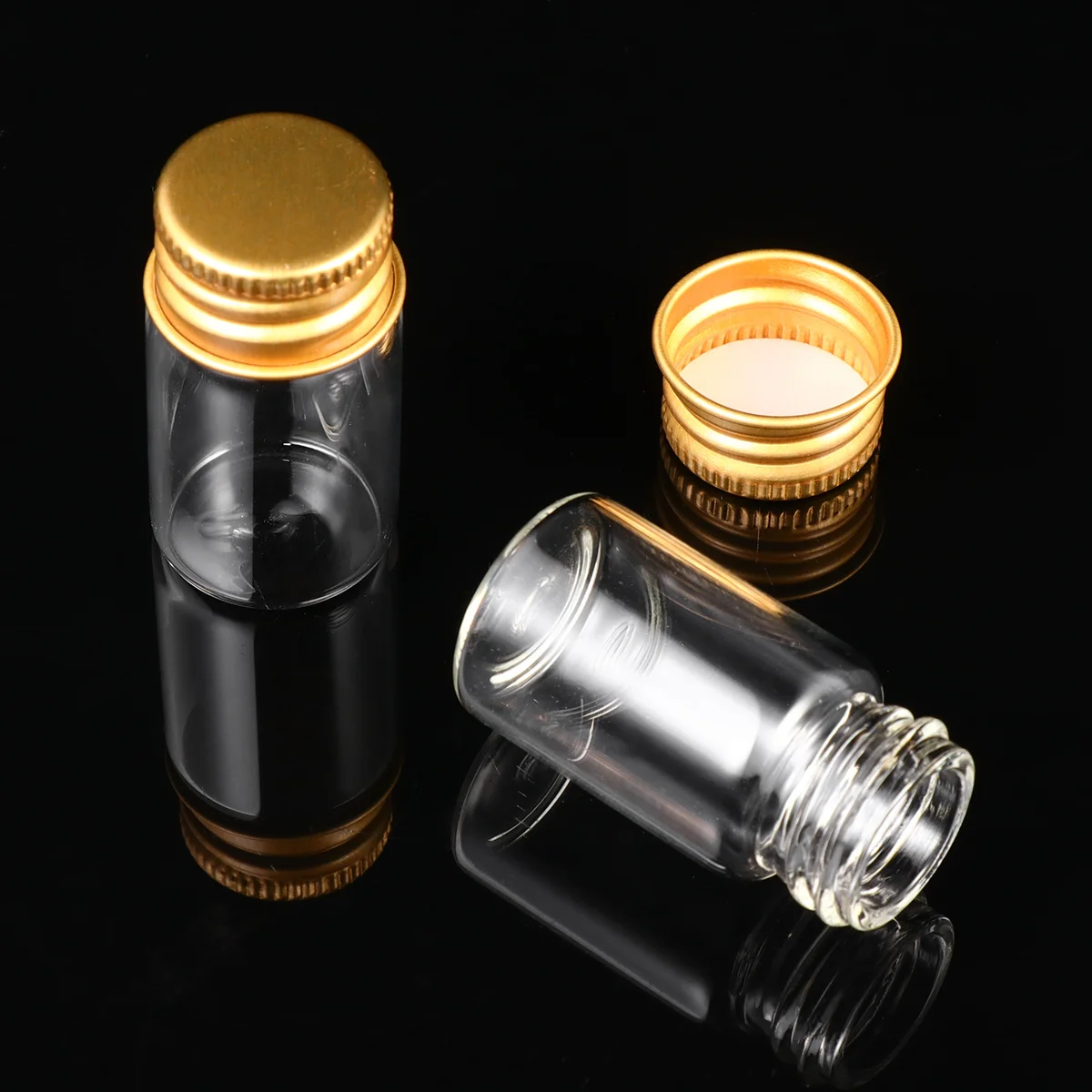 

1Set Screw Bottle Aluminum Glass Bottle 7ml Transparent Storage Bottles Sealed Clear Glass Ink Bottles Decoration Gift