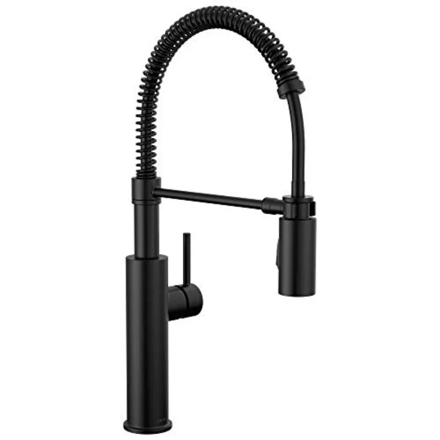 

Commercial Kitchen Faucet with Pull Down Sprayer Single Hole Matte Black Kitchen Sink Faucet Single Handle Matte Black 18803-BL