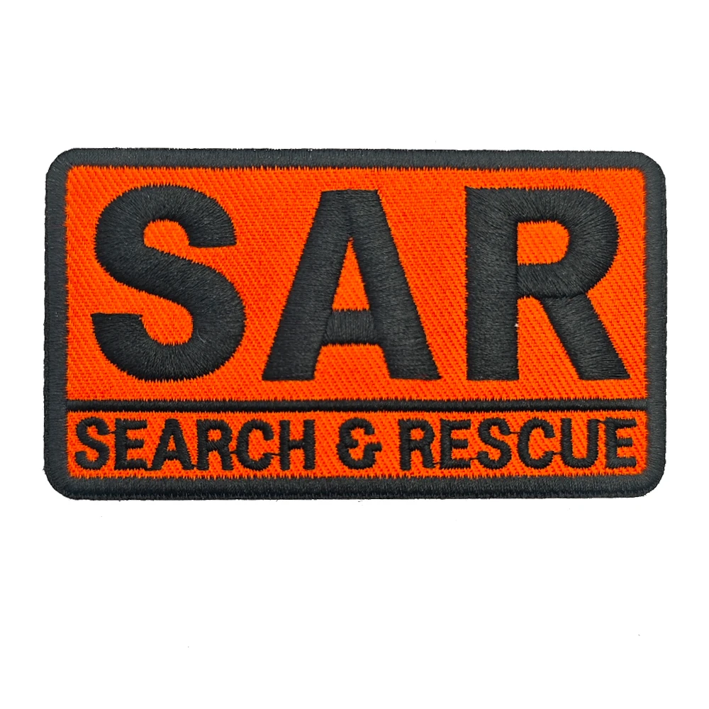 Parche Bordado SAR de Búsqueda y Rescate con Gancho y Bucle, Emblema Táctico de Identificación de Seguridad, Insignia de Moral DIY para Mochila, Chaqueta, Gorra y Ropa