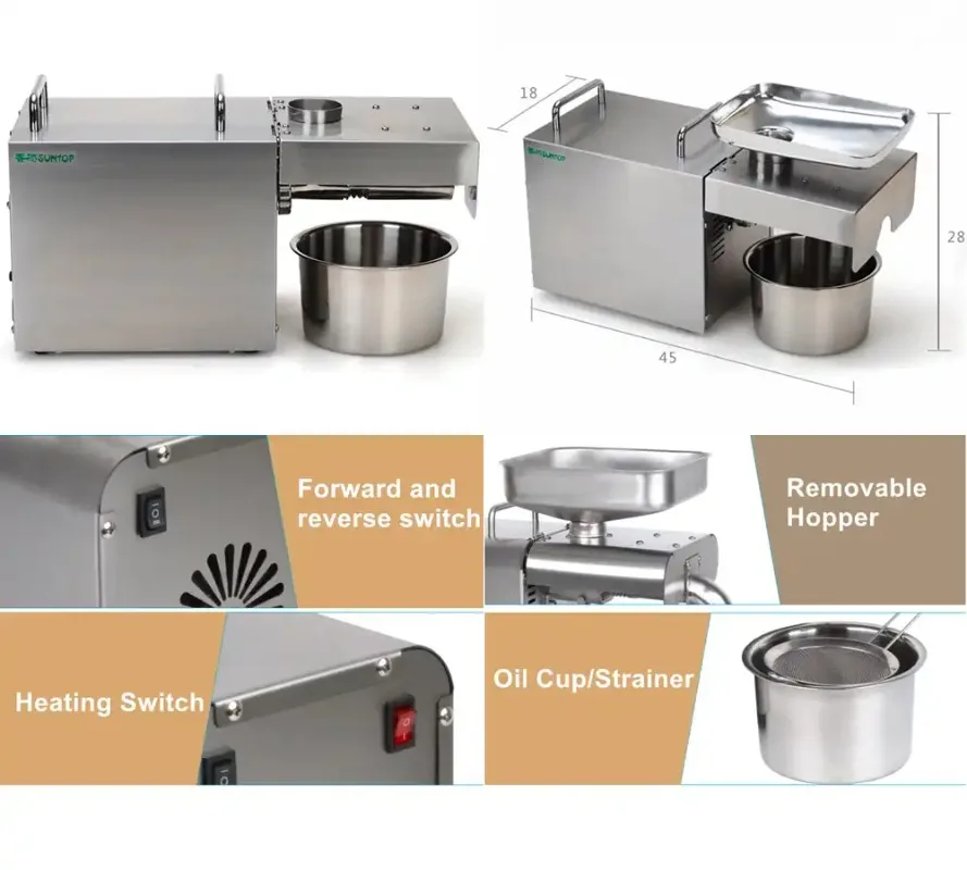 

Household Oil Extractor Machine, Cold Press Type for Avocado Oil, Soybean Oil Extraction