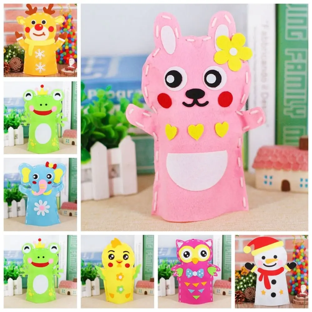 부직포 손 인형 플라스틱 동물 유치원 교육 도구 나일론 교육 보조 도구 수제 재료 가방 크리스마스 선물