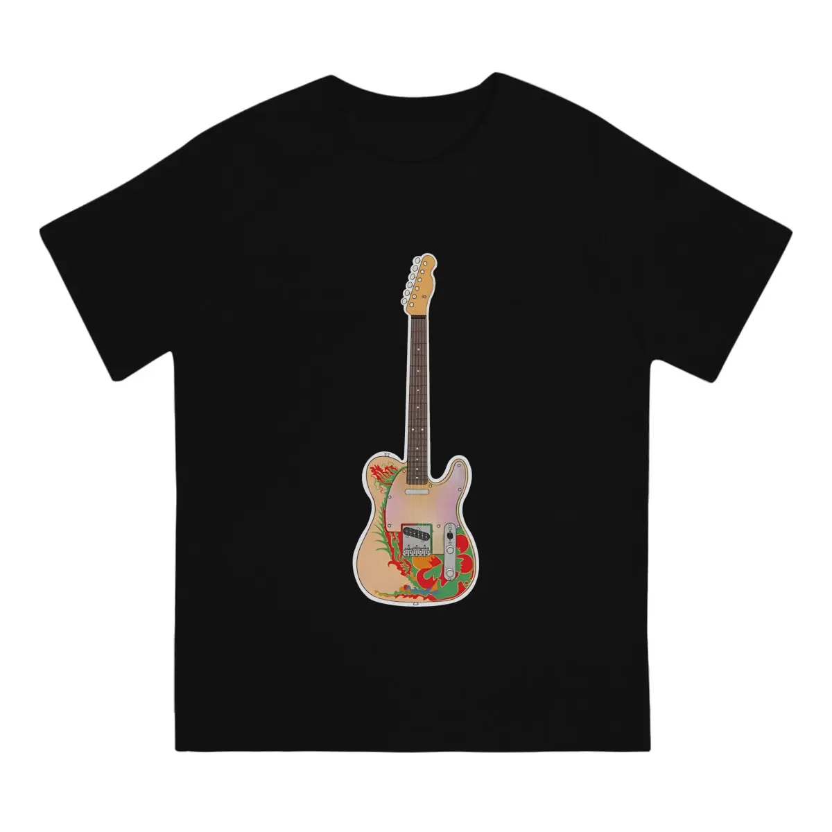 Vintage Guitar T-Shirt Men Crew Neck T Shirts Jimmy Page Short Sleeve Tees Graphic Tops