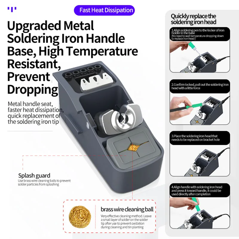 JC AIXUN T3B stazione di saldatura supporto T115 serie T210 maniglia punte per saldatore stazione di rilavorazione elettrica per set di riparazione