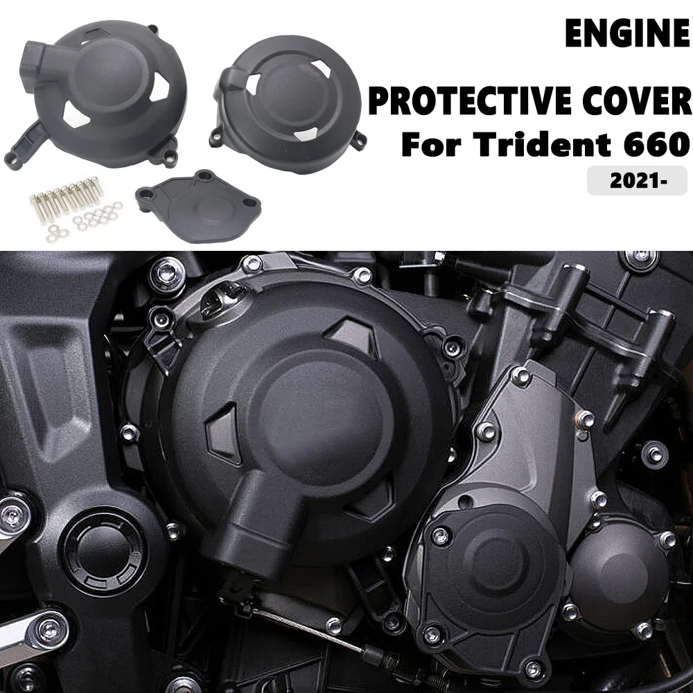 

NEW For TRIDENT 660 Motorcycle Part Engine Stator Side Cover Guard Crankcase Carter Protector For Trident 660 2021 2022