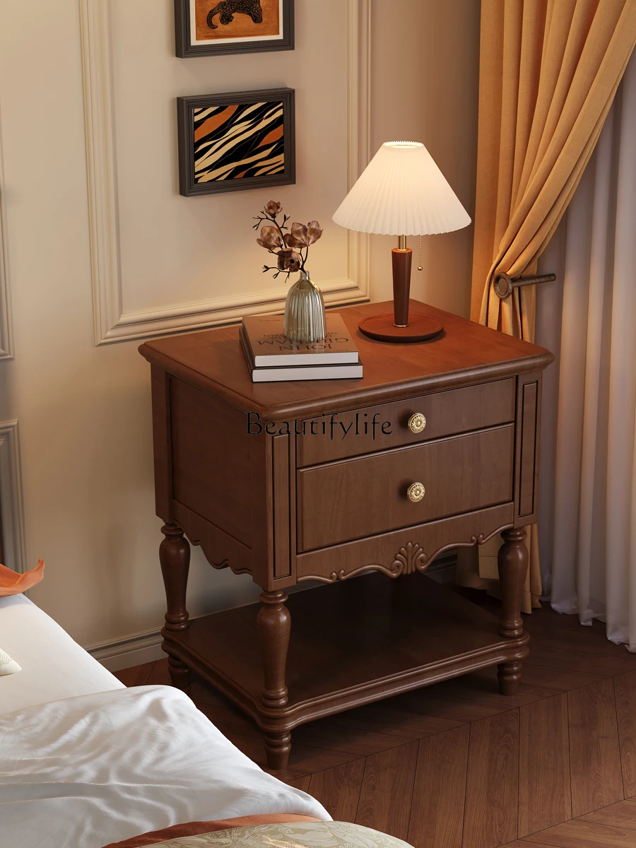 

American retro bedside table modern simple bedside rack small storage cabinet
