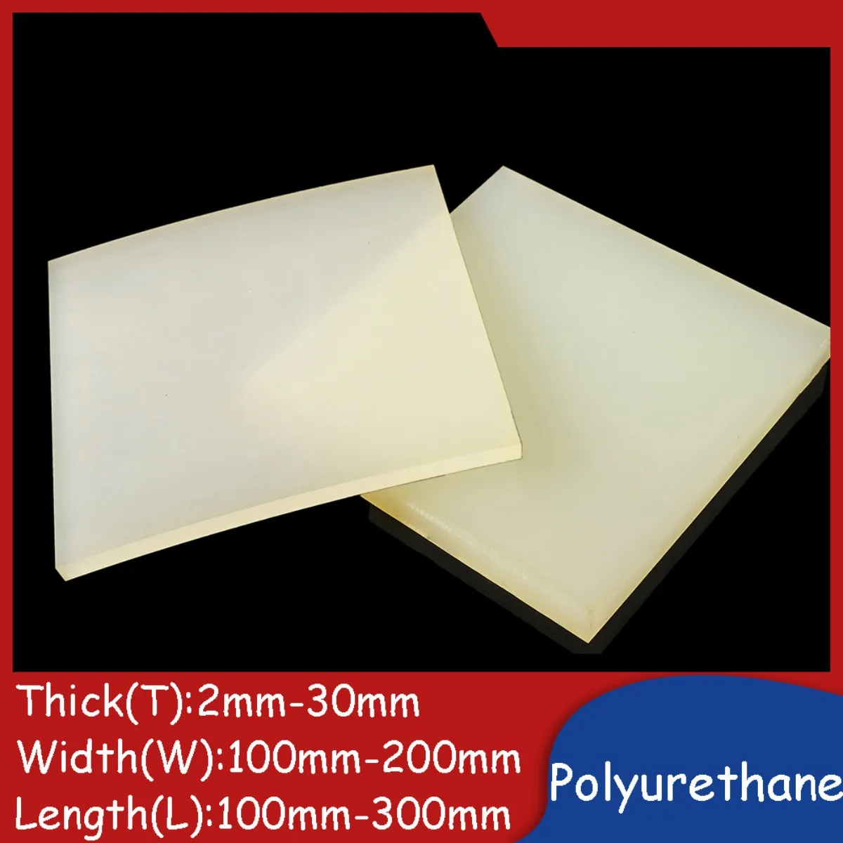 Polyurethane Sheets PU Plate Shock-absorbing Rectangle Mat Buffer Pad High-toughness Cushioning Mats 100mm 200mm 300mm