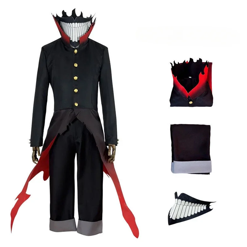 

Косплей Костюм Аниме Градиент Красный Подол Маска Мужчины Черный Костюм Окарун Косплей Маска Очки