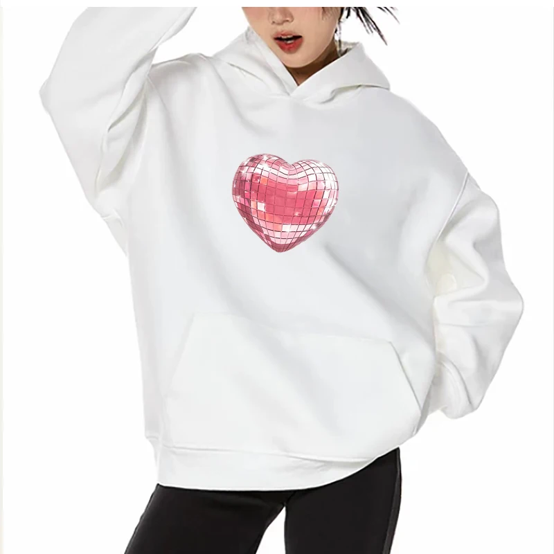 

Vintage Hoodie Funny Graphic Heart Pullover Y2k Girls Women Sweatshirt Casual Pocket Hooded Shirts Sweet Fashion Casual Pullover