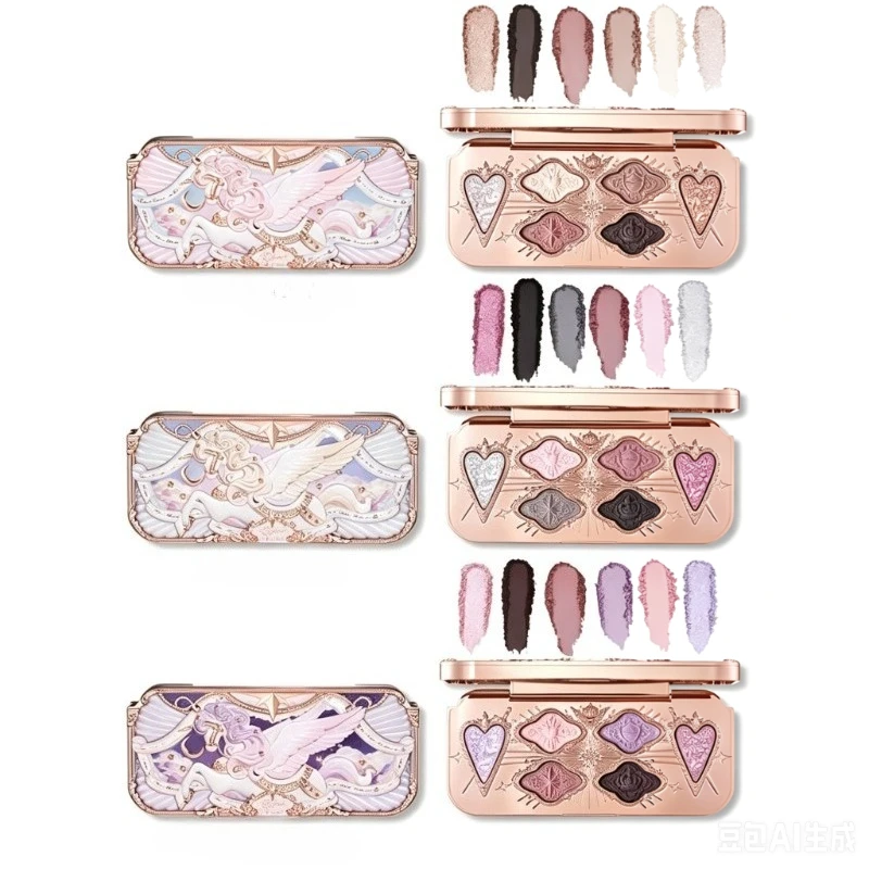 Flower Knows Snow Ballet Collection 6Colors Satin Eyeshdow Palette Sparkling  Long-lasting Pearl Smooth Texture for Eye Makeup
