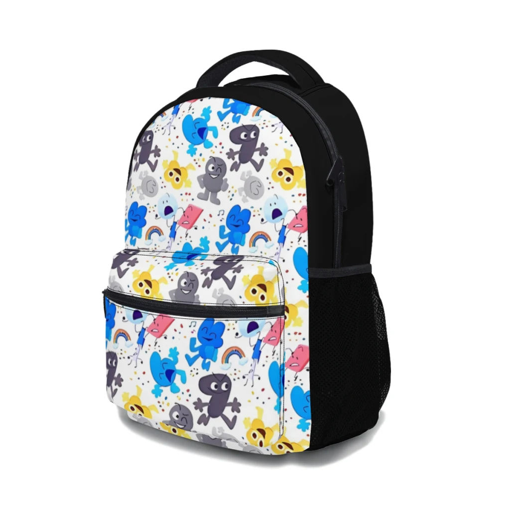 Mochila escolar con patrón Bfdi para niños, mochila para estudiantes de gran capacidad, mochila para estudiantes de secundaria de dibujos animados de 17 pulgadas