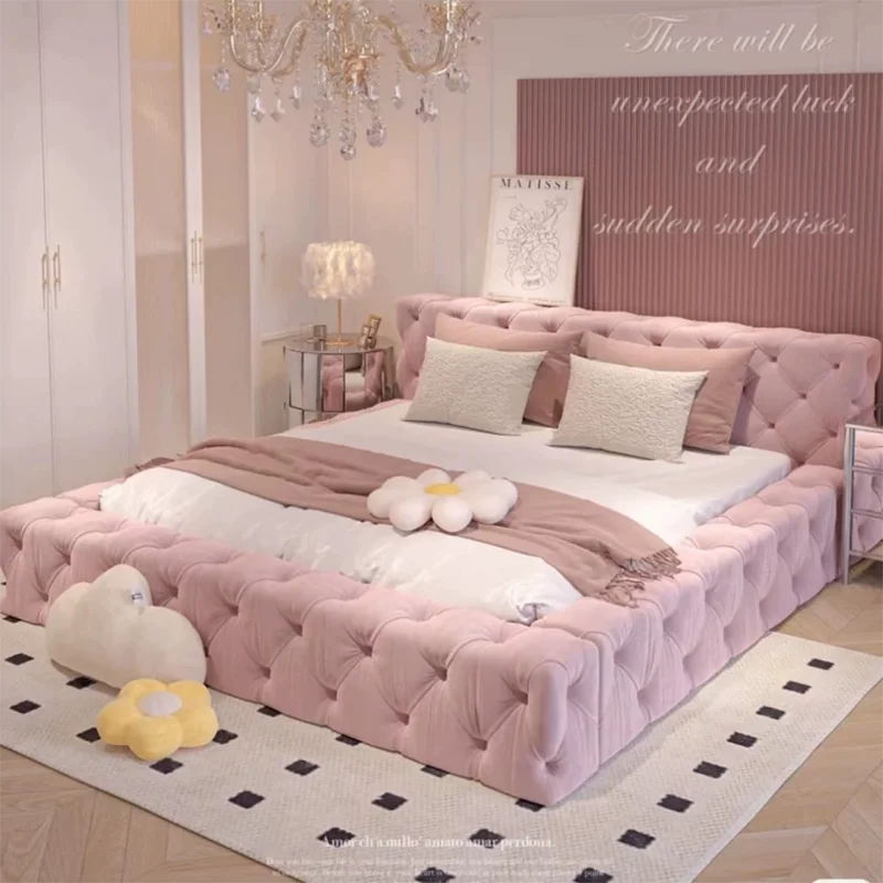 Fancy Upholstered Bed Luxury Cabinets Bedroom King Size Beds Frame Multifonction Organizer Camas De Dormitorio Home Decoration