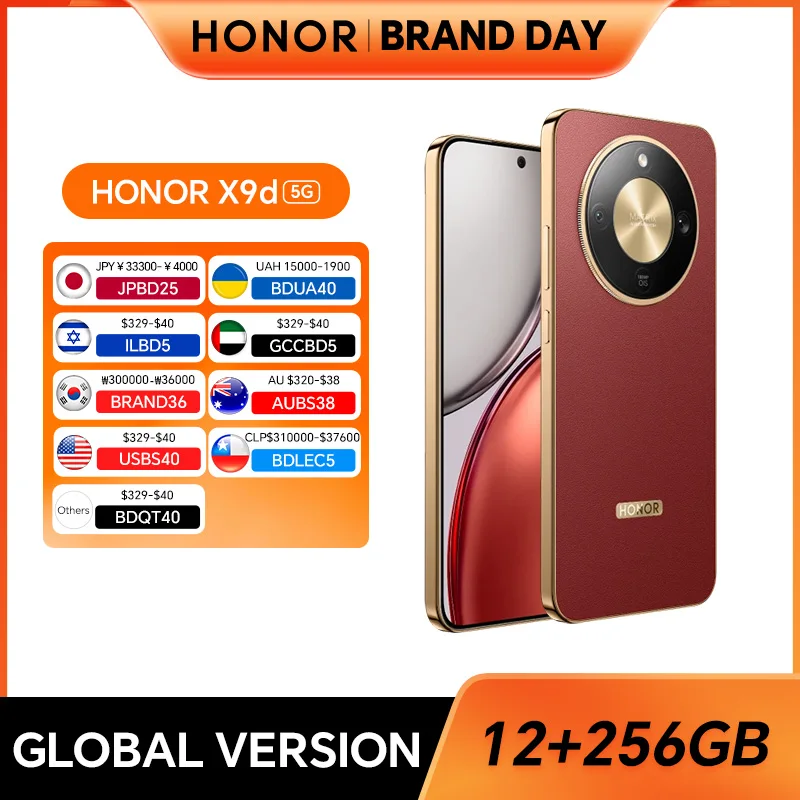 Original Global Version HONOR X9d 12GB+256GB 6.79'' 120Hz AMOLED Screen 108MP Main Camera 8300 mAh 66W Supercharge Dual SIM