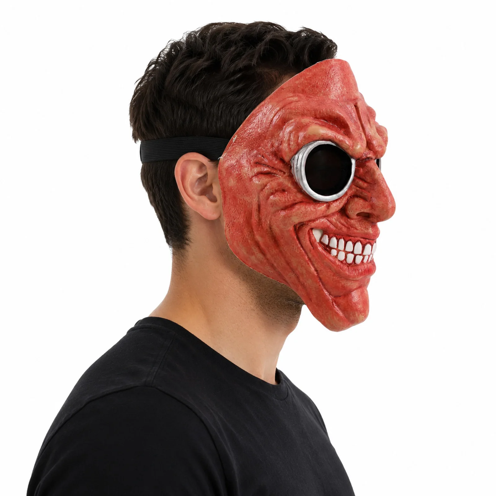 Gruselige Rote Teufelsmaske, Halloween-Kostüm Party-Requisiten Böse Maske Gruselige Maskerade-Kopfbedeckung Horror-Kopfbedeckung – Detail 3