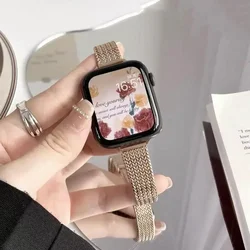 Slim Milanese Strap for Apple Watch band 45/41mm 44/40mm 42/38mm magnetic buckle Bracelet for iWatch Series 9876543SE Ultra 49mm