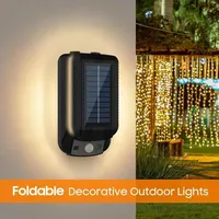 Solar Outdoor Light Foldable with PIR Motion Sensor Remote Control Waterproof 3 Brightness Levels For Streets Garden Yard
