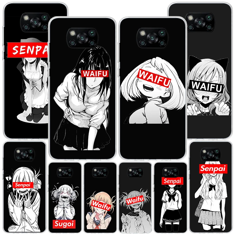 Sugoi Senpai Japanese Anime Waifu Phnoe Case for Xiaomi Poco X5 X6 X3 X7 Pro X4 Nfc F6 F5 F4 Gt M5s M4 M3 X6Pro X3Nfc Unique Cov