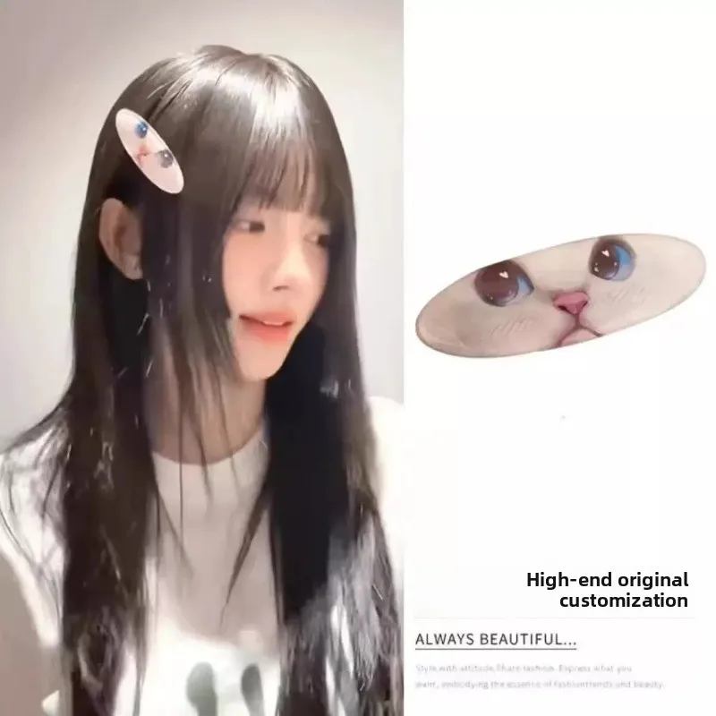 Cute little cat barrettes hair clips Same style as celebrity style broken bangs hairpin hair accessories