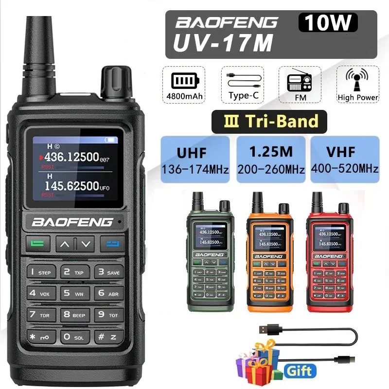 

Baofeng UV-17M GPS Air Band Walkie Talkie Wireless Copy Frequency NOAA DTMF Type-C Poweful Two Way Radio Long Range Ham Radio