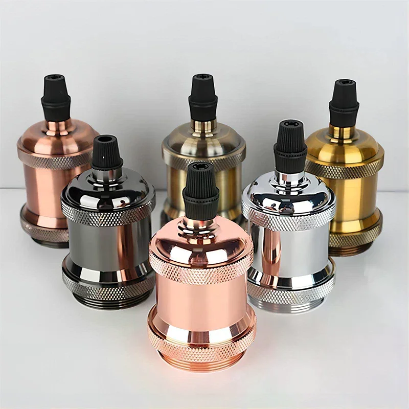 Mall Inline Badge Ceiling Lamp Holder Aluminum E27 Lamp Holder Set Single Lamp Holder 1M Cord Vintage Style Lamp Holder