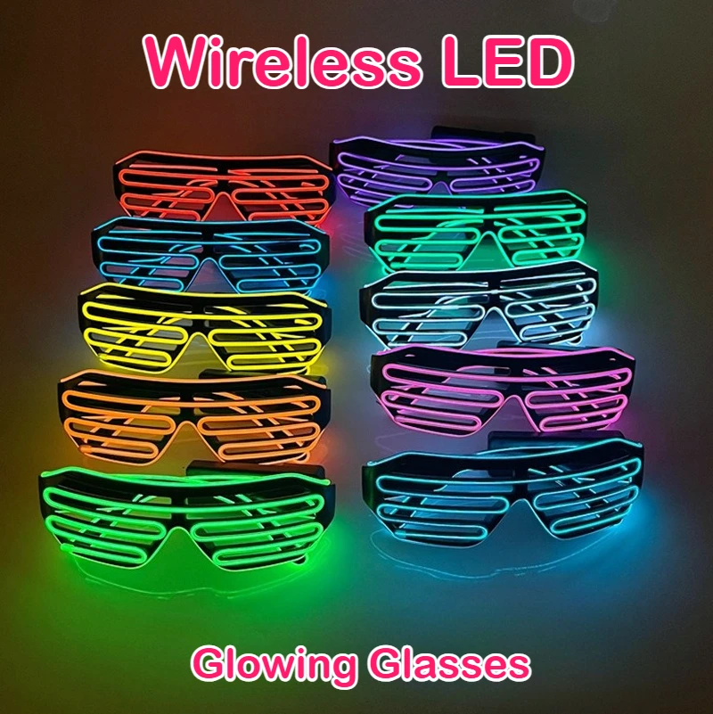 

Wireless LED Shutter Glowing Glasses Flashing Party Accessories Bar Rave Concert Dancing Light Show Luminous Eyewear New Type