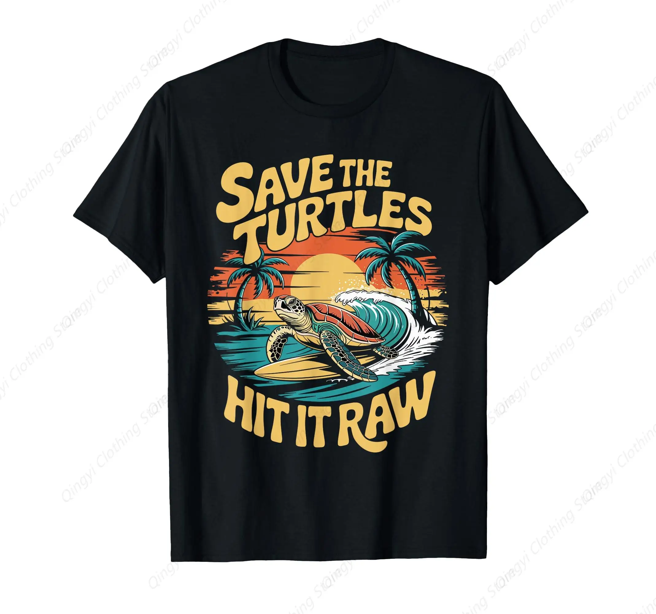 

The Turtles Hit It Raw Funny Retro Adult Ocean Humor T-Shirt